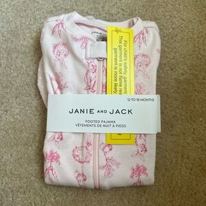 Janie and Jack Pink Floral Footed Pajama
